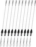 Texas Rigs 10 Pack, Pre-Rigged Bass Fishing Rig with Bullet Weight, Swivel & Snap, Weedless Soft Plastic Rig for Largemouth & Smallmouth Bass - color: Black, size: 3/4oz