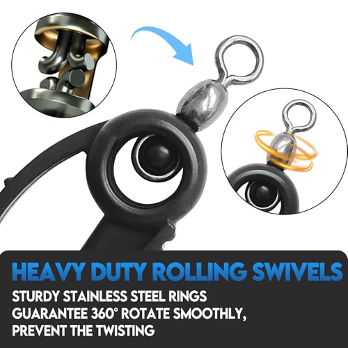 EUPHENG Retractable Line Cutter - color: Black Swivel & Composite Materials Snaps-8PCS