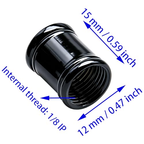 4 PCS Lamp Pipe Coupling 1/8 IP Threaded Brass Light Fixture Hardware for Lamp Repair Parts (Black) - color: Black, size: SET-1