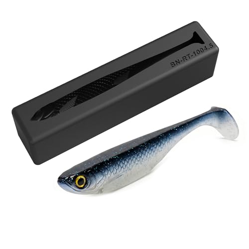 Premium Soft Plastic Lure Mold - Realistic T-Tail Swimbait Soft Plastic Lure Mold - Open Pour Design 4.5" | No Release Oil Needed | CNC Machined | High Heat Resistant | No Bubbles, No Flash
