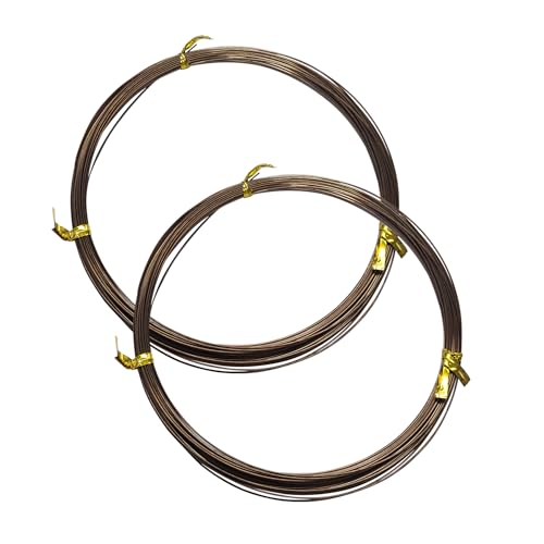 Eupheng Bite Protection Single Strand Stainless Steel Leader Wire, 30lb-150lb, Bright or Brown Finish Fishing Leader Making Wire for Toothy Fish - color: Brown, size: 60lb*33ft(2PCS)