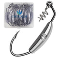 Twistlock Fishing Hooks, Swimbait Hooks Belly Offset Hooks Weighted Hook 1/0 3/0 4/0 for Soft Plastics Lures Fishing Saltwater Freshwater - color: Spring Weighted Hooks 9g - 15pcs