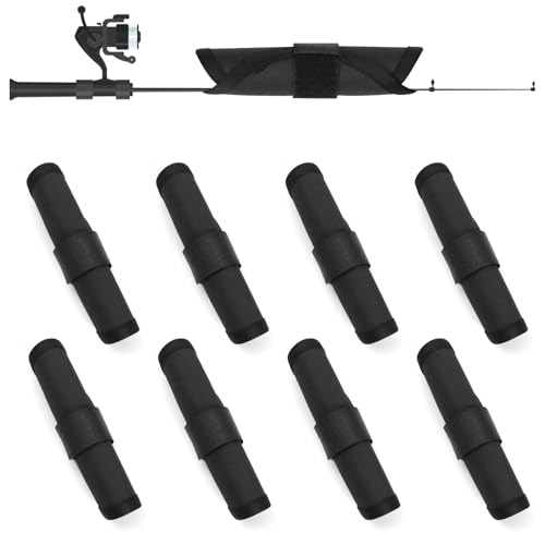 Fishing Lure Covers 8 Pack Fishing Lure Wraps Durable Fishing Hook Cover Bait Storage Protectors 6" Lure Shield Guard Protector to Keep Fishermen Safe for Rod (Black) - color: Black