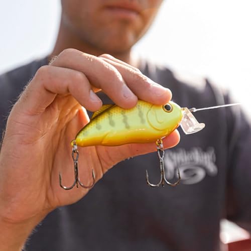 Strike King Hybrid Hunter Shallow Jr. Fishing Lure, Shallow Diving Crankbait, 90-Degree Bill, 3D Eyes, Loud Rattle, Dives 1 to 3-Feet,Size 4 & 6 Treble Hooks - color: Bully, size: 1 oz