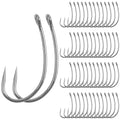 Carp Fishing Hooks Barbless, 110pcs Crappie Hooks Trout Circle Curve Shank Crank Fly Tying Hooks for Freshwater Saltwater Fishing, 10#, 8#, 6#, 4#, 2# - size: 8#_110pcs