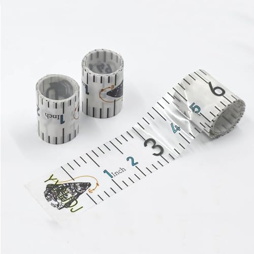Fishing Ruler for Boat Self-Adhesive Fish Measuring Decals (3 Pack) 51" Waterproof Self Adhesive Measuring Ruler Tape (Transparent) - color: Transparent