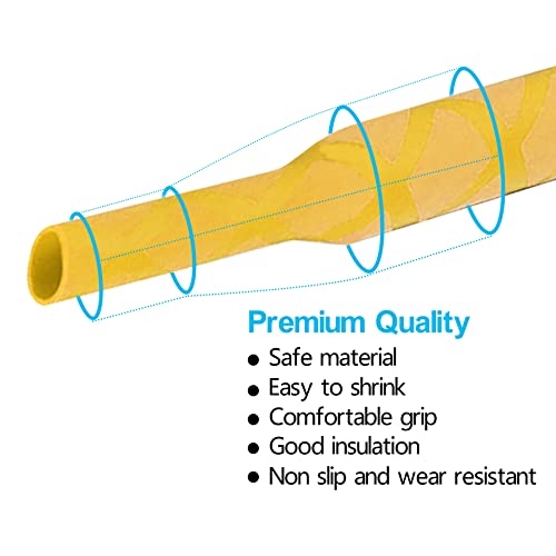 Heat Shrink Wrap Tubing Sleeve for Fishing Rod Grip Handle Cork X-Tube with Non-Slip Insulation Yellow (Diameter 35mm, Length 39in) - color: Yellow, size: Diamter:35mm Length:39in