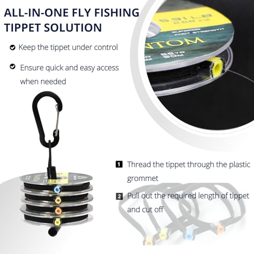 M MAXIMUMCATCH Maxcatch Fly Fishing Tippet Line Material with Tippet Line Holder & Tender, Clear, 55Yds, 4PCS/6PCS - color: 4 Pieces with Holder/55YDS, size: 4X+5X+6X+7X--55Yds