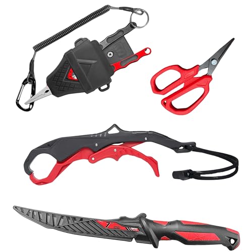 EGO Blackwater Fishing Tool Kit, Compact Pro Angler Set with 8” Aluminum Pliers, Vice Grip Tool, 7” Fillet Knife, Utility Scissors & PVC Sheath, Essential Fishing Gear for Bass, Walleye & Trout