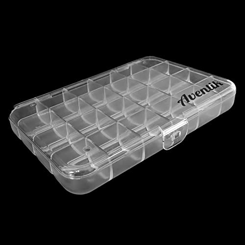 Aventik Super Transparent Super Strong PC Fly Fishing Fly Box Multi-compartment Options Great Pocket Size 7.52X5.24X1.08inch Fishing Tackle Box Fishing Hook Box (24C) - color: 24C