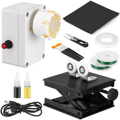 Threlaco 14 Pcs Fishing Rod Repair Kit Includes 2 Pcs Rod Wrapping and Winding Machine Set 2 Epoxy Resin Adhesive 2 Thread 1 Tape 5 Brush 1 Scissor 1 Sand Paper Fishing Rod Building Winding Tool