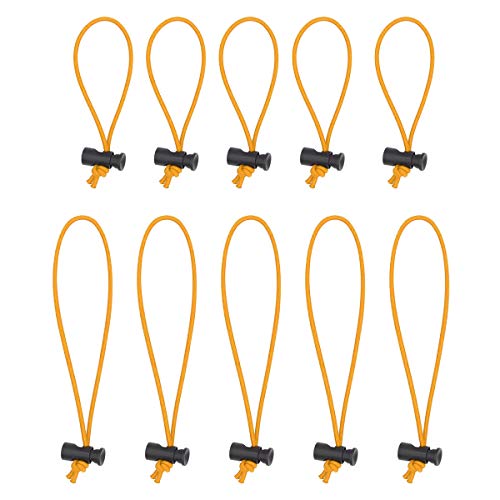 Foto&Tech Multipurpose Extra Thick Elastic Cable Tie and Organizer, Adjustable Cable Strap Toggle Tie, Reusable Tangle Tamer, Cable Management for Cord and Cable (5x 16CM+5x 25CM, Orange) - color: Orange, size: 5 x 16 CM + 5 x 25 CM