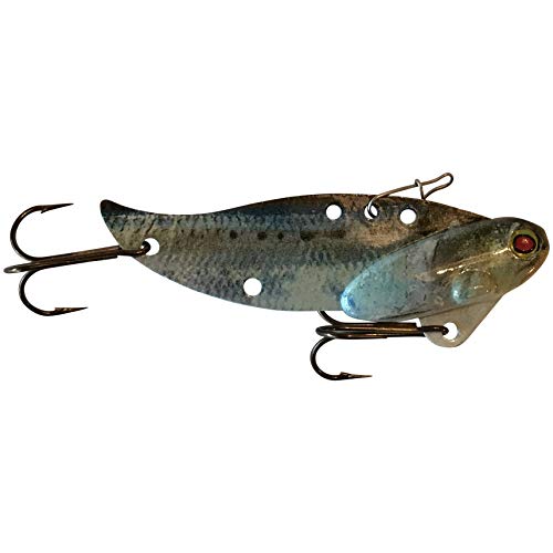 1 1/2oz - Blitz Blade - Blade Bait for Walleye, Lake Trout, COHO Salman, Pike, Musky Made in USA 100% Zinc Alloy - color: Real Shad