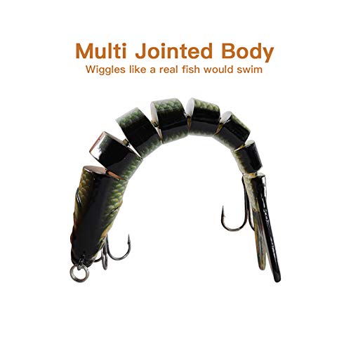 Fishing Lures for Bass Trout Topwater Multi Jointed Swimbaits Slow Sinking Bionic Swimming Lures Bass Freshwater Saltwater Bass Lifelike Fishing Lures Kit - color: Combo D