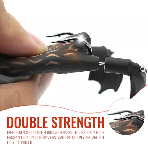 Mouse Rat Dunk Topwater Fishing Lures for bass Durable Lifelike Silicone Artificial Soft Bait, Trout Fishing Lures, Realistic Prop Swimbait Floating Bait with Weedless Hooks for Freshwater Saltwater