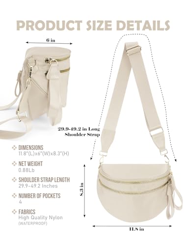 Pure Colour Crossbody Bag Bum Bag for Women,Spacious Purse Fanny Packs Belt Bag,Oversized Bum Bag (Colour Bum Bag-Beige) - color: Colour Bum Bag-Beige