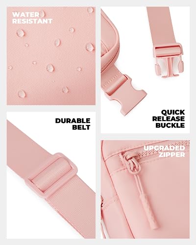 CHOLISS Small Sling Bag for Women and Men, Crossbody Bags Trendy Fanny Packs Chest Bag with Extended Strap - color: B05 Pink (Nylon)