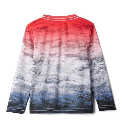 Columbia Super Terminal Tackle Long Sleeve - color: Red Spark Deepsea Fade, size: XX-Small