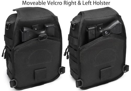 Tactical Sling Crossbody Bag Holster Shoulder Backpack 15L Water Bottle Holder Radio Pouch 6 Elastic Slots for Men Women Hiking Hunting Shooting - color: Pink