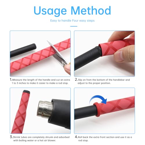 Fishing Rod Handle Grip Pole Wrap X-Tube Heat Shrink Tubing Non-Slip Insulated Abrasion Sleeve-Length:39" Diameter:45/64" (Green) - color: Green, size: Diamter:18mm"(45/64 inch)