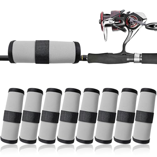 8 Pack Fishing Lure Covers，Lure Wraps for Fishing Rod，Fishing Hook Bait Covers - color: Light Gray