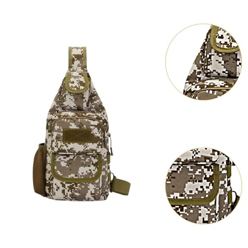 Sling Bag Crossbody Backpack for Men, Tactical Chest Shoulder Bags Daypack | Camouflage Cross Body Bag with Convertible Waterproof Shoulder Strap Trendy Casual Daypacks and Water Bottle Holder Chest Bag - color: Camouflage