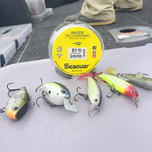 Seaguar InvizX Multi-Species Fishing Line for Casting, Live Bait, Freshwater, 100% Fluorocarbon, Clear, Multiple Sizes - size: 6lbs/200yds