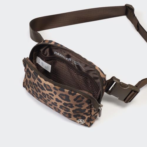 Pander Two Way Zipper Fanny Pack Nylon Everywhere Belt Bag for Women, Water Repellent Waist Packs, Crossbody Bags with Adjustable Strap (Leopard Multi) - color: Leopard Multi