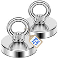 DIYMAG 2Pack 270 lbs(123 KG) Pulling Force Powerful Fishing Magnets,with Countersunk Hole Eyebolt, Diameter 1.88 inch(48 mm), for Retrieving in River and Magnetic Fishing - size: 48mm 2p