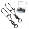 YHC 30pcs Black Nickel Fishing Ball Bearing Swivels Fishing Tackles Stainless Heavy Duty Terminal Tackle Fishing Snaps - size: #4-30PCS