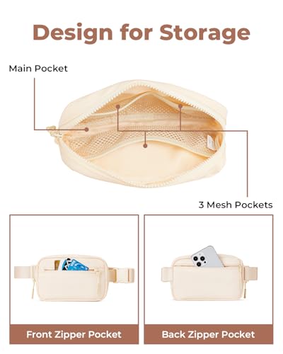 CHOLISS Small Sling Bag for Women and Men, Crossbody Bags Trendy Fanny Packs Chest Bag with Extended Strap - color: B02 Light Peach