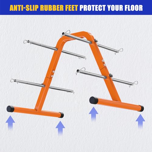 Kipika Portable Wire Spool Rack - Heavy-Duty Steel Cable Dispenser with 4 Adjustable Rods, Spool Rack Holder for Efficient Storage & Dispensing, 8" Max Capacity, Orange - color: A - Orange Wire Spool Rack (4 Rods)