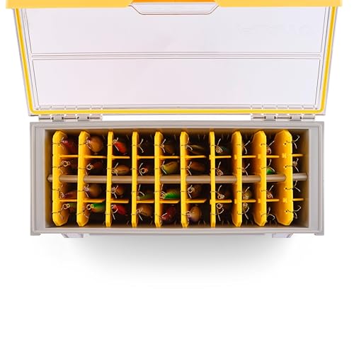 Plano EDGE Short Hang Box, Stores 40 Crankbaits, with Rust-Preventive Rustrictor, Dri-Loc Watertight Seal, WaterWick, DuraView Transparent Lid, Stackable Storage for Fishing Organization - style: Short Hang