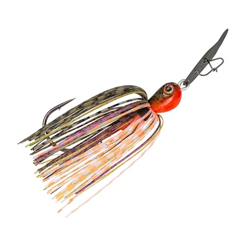 Strike King Thunder Cricket Fishing Lure, Vibrating Swim Jig, Silver Blade, 4/0 Jungle-Style Flipping Hook - color: Bluegill, size: 1/2 oz