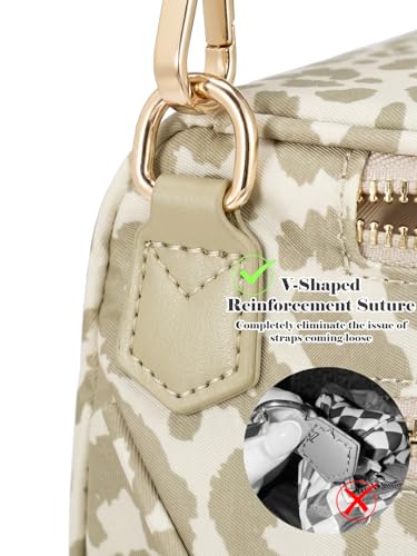 Pure Colour Crossbody Bag Bum Bag for Women,Spacious Purse Fanny Packs Belt Bag,Oversized Bum Bag (Khaki Beige Leopard Print Bum Bag) - color: Khaki Beige Leopard Print Bum Bag