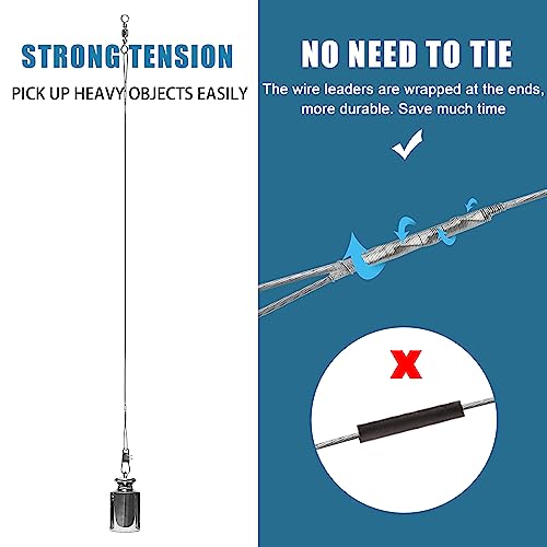 Fishing Leaders Saltwater,60pcs Stainless Steel Wire Leaders with Swivels Snap High Strength Fishing Line Leader for Connect Fishing Tackle Lure Bait Rig Hooks,6/8/10inch - color: Silver - 60pcs (6"+8"+10")
