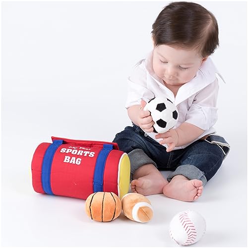 Baby GUND My First Sports Bag Stuffed Plush Playset, Baby Gift Toys for Boys and Girls Ages 1 & Up, 5 Piece, 8" - style: Sports Bag