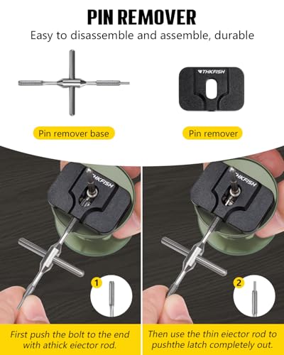 THKFISH Fishing Reel Maintenance Kit, Reel Repair Tool Kit, Fishing Reel Cleaning Set with Spool Pin Remover and 28 in 1 Screwdriver or 38 in 1 Electric Screwdriver - color: Black-Manual screwdriver