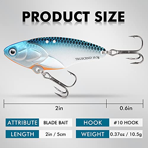 TRUSCEND Swim or Jig Fishing Spinner Baits for Freshwater and Saltwater, Rooster Tail Fishing Lures for Trout Bass Walleye Crappie Salmon Pike, Blade Bait with Copper Blade - color: E2-2"-3/8oz