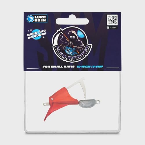 Dead Bait Trolling Lure (Bare) – Premium Fishing Rig for Kayaks, Boats & Jet Skis – Realistic Swimming Action – Ideal for Pelagic Species - color: Transparent Red, size: Small