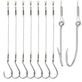 Fishing Hook Rigs 25/50 Pack - Circle Hook 1/0-10/0 with Stainless Steel Leader, Crane Swivel - Heavy Duty Saltwater Rigs for Catfish, Shark, Surf & Bottom Fishing - size: 3/0