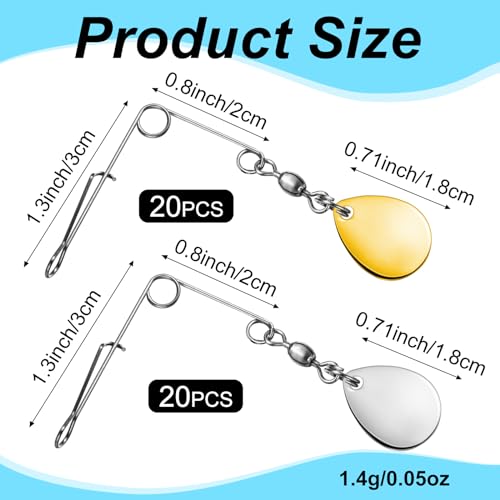 Sumind Fishing Spinner Blades Spinner Bait Smooth Spoons Rigs Fishing Spoons Blades Lures Accessories - color: Silver Gold, size: Large