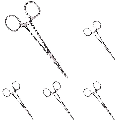 MABIS Kelly Locking Forceps, Silver, 5.5" (Pack of 5) - size: Pack of 5, style: Straight