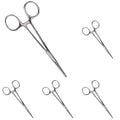 MABIS Kelly Locking Forceps, Silver, 5.5" (Pack of 5) - size: Pack of 5, style: Straight