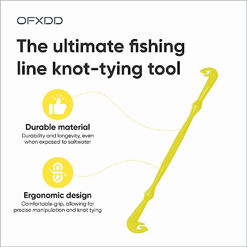 Loop Tyer - Hook Loop Tyer for Fishing - Plastic Fishing Line Knot Tying Tool, Yellow, 6 Pcs