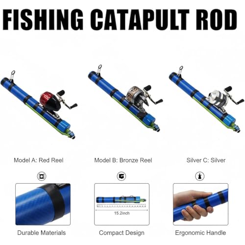 Fishing Catapult Rod, 2026 New Fly Fishing Rod for Kid, Catapult Fishing Rod, Professional Sling Shot Fishing Reel Pole, Saltwater and Freshwater Great Gear for Outdoor Anglers Travel - color: Advanced