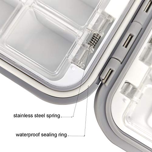 Aventik Waterproof Fishing Tackle Box Lures Hooks Bait Storage Case Trays Accessory Boxes Thicker Plastic Hooks Box(Grey)
