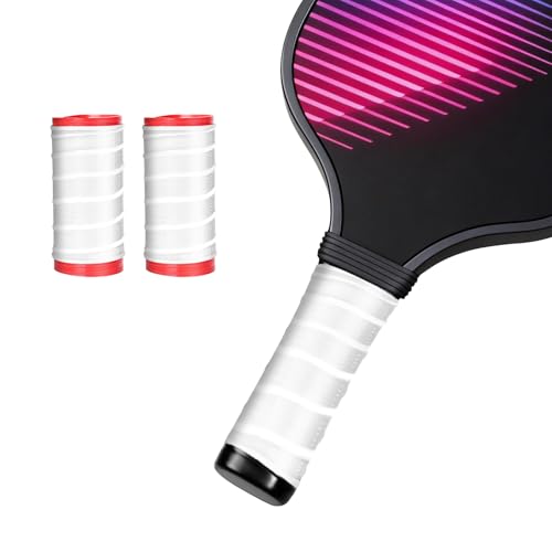 2 Pack Cold Shrink Grip Sleeve for Pickleball Paddle & Tennis Rackets, 3.9"-5.9" Expansion Non-Slip Overgrip, Vibration Dampening Handle Cover for Hammers, Pot Handles & DIY Gear - color: White