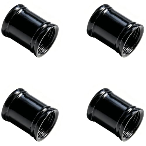 4 PCS Lamp Pipe Coupling 1/8 IP Threaded Brass Light Fixture Hardware for Lamp Repair Parts (Black) - color: Black, size: SET-1