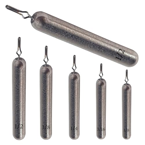 Reaction Tackle Tungsten Drop Shot Weights for Bass Fishing - Size Stamped Finesse Sinkers for Drop Shot Rig - Freshwater and Saltwater - color: Silver Skinny, size: 3/16 Oz (8-Pack)